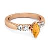 Citrine Tapered Five Stone Ring - 925 Sterling Silver Rose Gold Vermeil