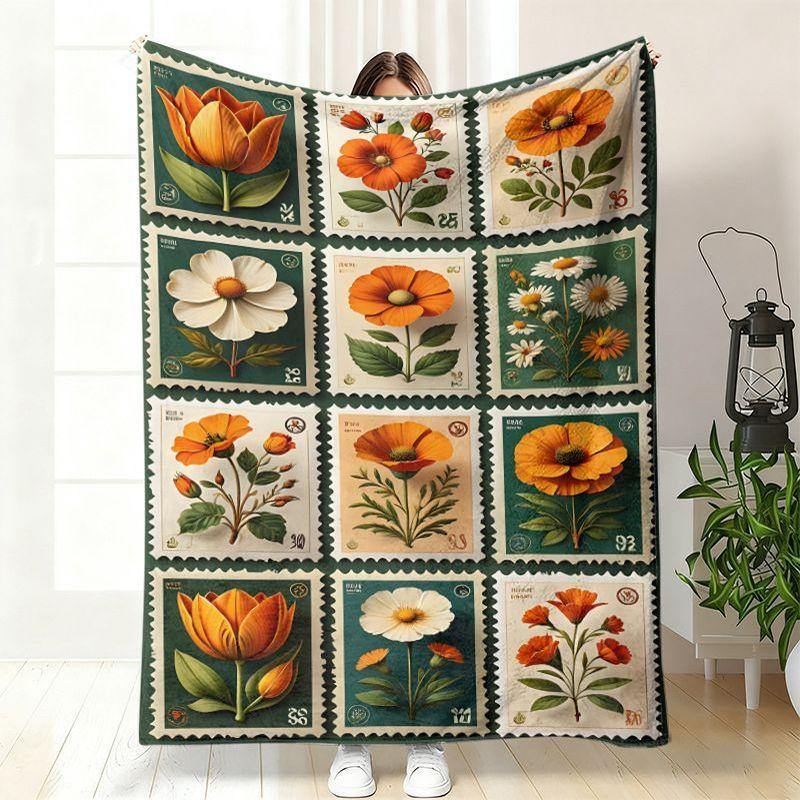VIKAMA Sonnenblumen Flanell Decke für Schlafzimmer Wohnheim Nickerchen Decke Sofa Überwurf Decke Klimaanlagen Decke Heimdeko