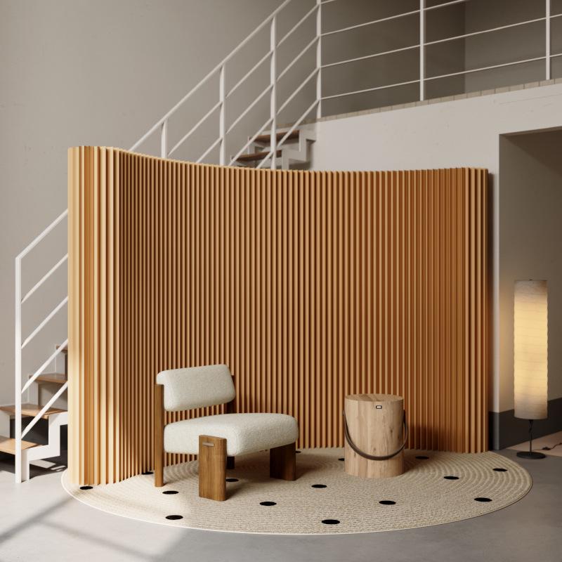 Accordion Paper Partition Screen: Movable Exhibition Fence & Living Room Backdrop – No Installation Needed