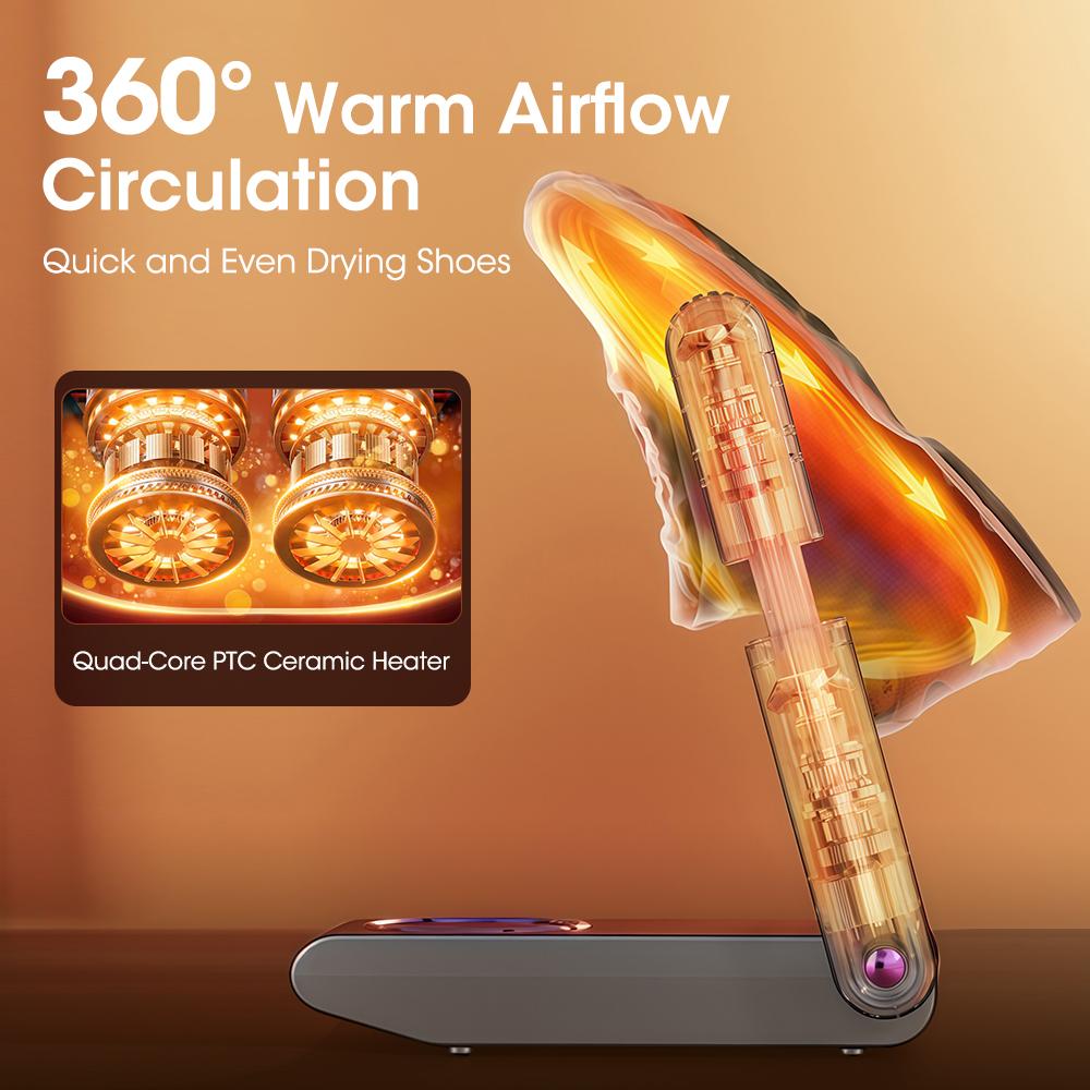 Elektrischer Schuhtrockner Stiefelwärmer Vierstufige Zeitschaltung Sockenwärmer UV-Fußstiefeltrockner Geruchsbeseitigung Schnelles Trocknen Stiefeldeodorant