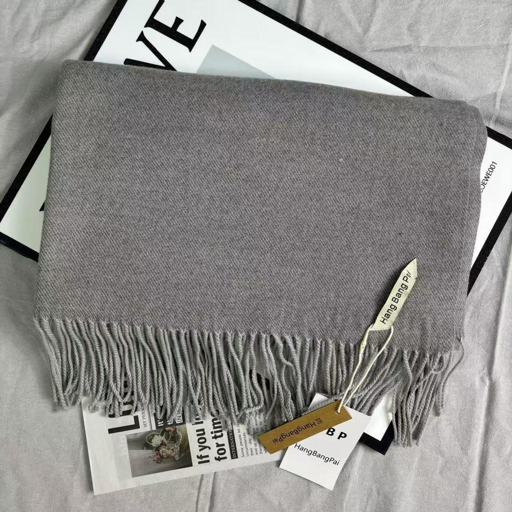 Schal im koreanischen Stil, einfarbig, Imitation Kaschmir, rot - Warm, vielseitig, modische Fransen für Herbst/Winter