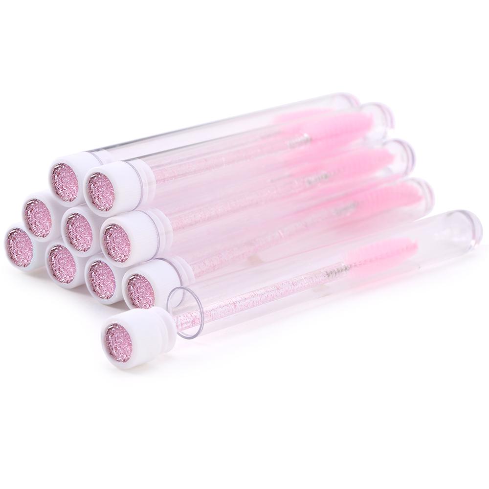 10/20Pc New Reusable Eyebrow Brush for Eyelash Extension Crystal Eyelash Brush Make Up Micro Drill Tube Mascara Stick Applicator