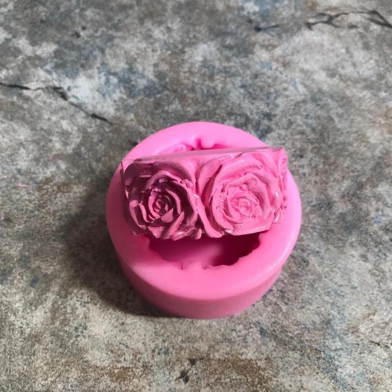 3D Rund Rose Blomster Form Silikon Såpeform DIY Håndlagde Såpeformer Såpelaging Fondant Kake Lysformer Håndverksdekorasjon