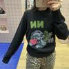Women's Wool Blend Heart Happy Dog Pattern Sweater - Round Neck Pullover, 2026 New Style