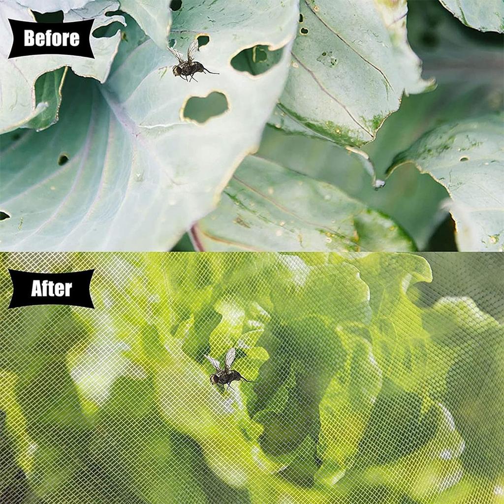 Pflanzen-Insektenschutz-Netz mit Kordelzug-Verschluss, Netzbeutel für Topfpflanzen, Obstbäume und Sträucher, 2x2 4m Schutzabdeckung für den Außenbereich im Garten