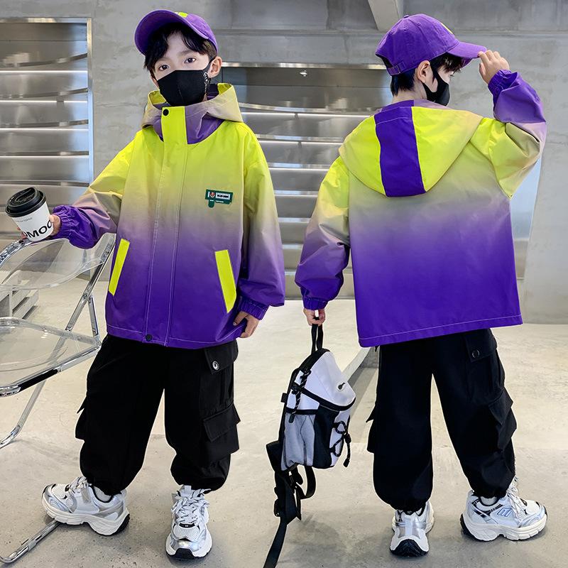 

Повседневное пальто для мальчиков 2025 года, детская модная красивая куртка с градиентом 170cm жёлтый