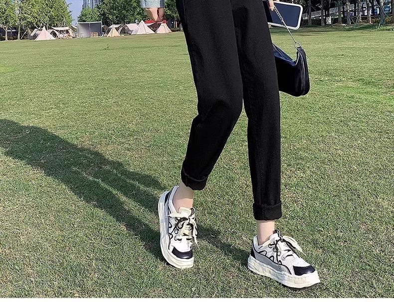 Women's Black High-Waisted Slimming Harem Jeans - 2024 Spring/Autumn Collection