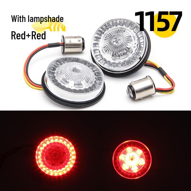 Harley Motorcycle 1157 LED Front/Rear Turn Signals & Brake Lights - White/Yellow