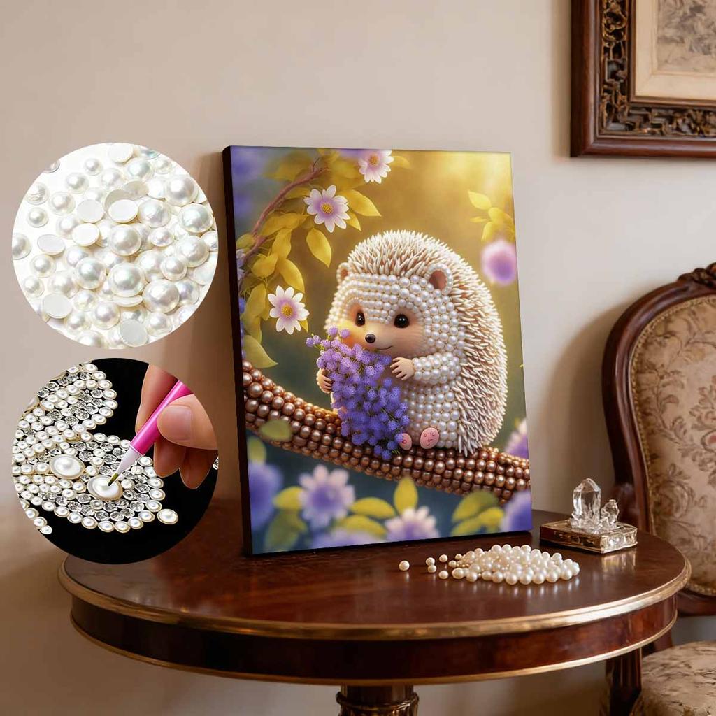 5D DIY Frameless Pearl Painting Badger Pattern Painting Kit, Suitable for Home Living Room Bedroom and Other Wall Decoration Art Paintings