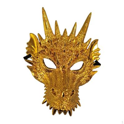 3D Dragon Mask Halvt ansikte Skrämmande djurhuvud för shower