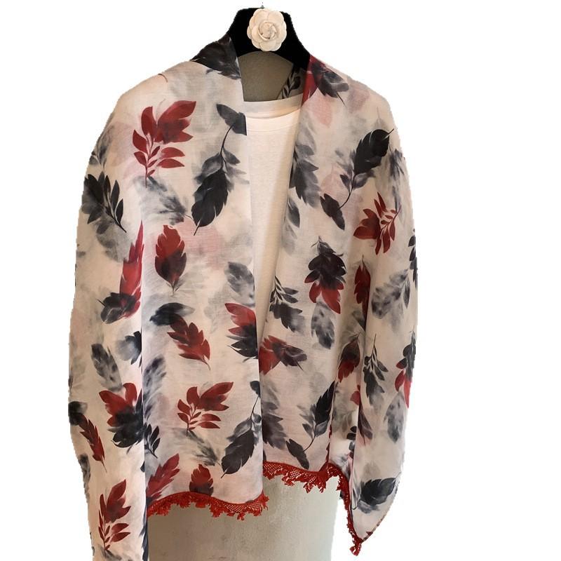 Spring And Summer Encrypted Bali Sari Brocade Silk Scarf Fashion High-End Outer Printing Sunscreen Shawl Versatile Thin Scarf