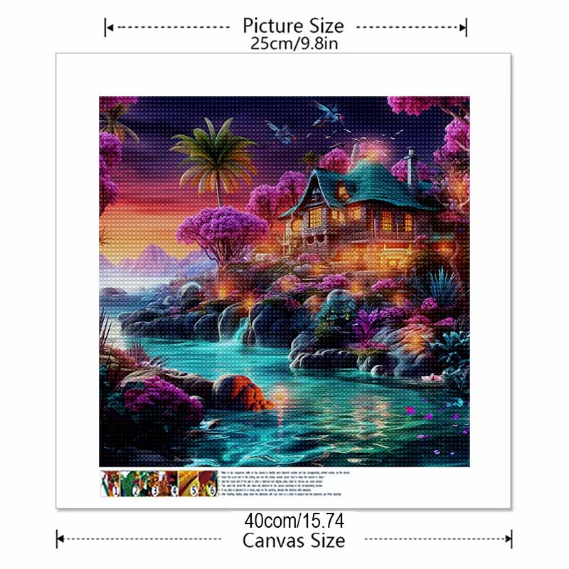 New Arrival 5D DIY Full Circle Diamond Painting "Secret Castle" Embroidery Cross Stitch Home Decor Gift