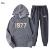 ESSENTIALS 1977 Trendy Fleece Hoodie Set - Unisex Loose Fit Sweatshirt
