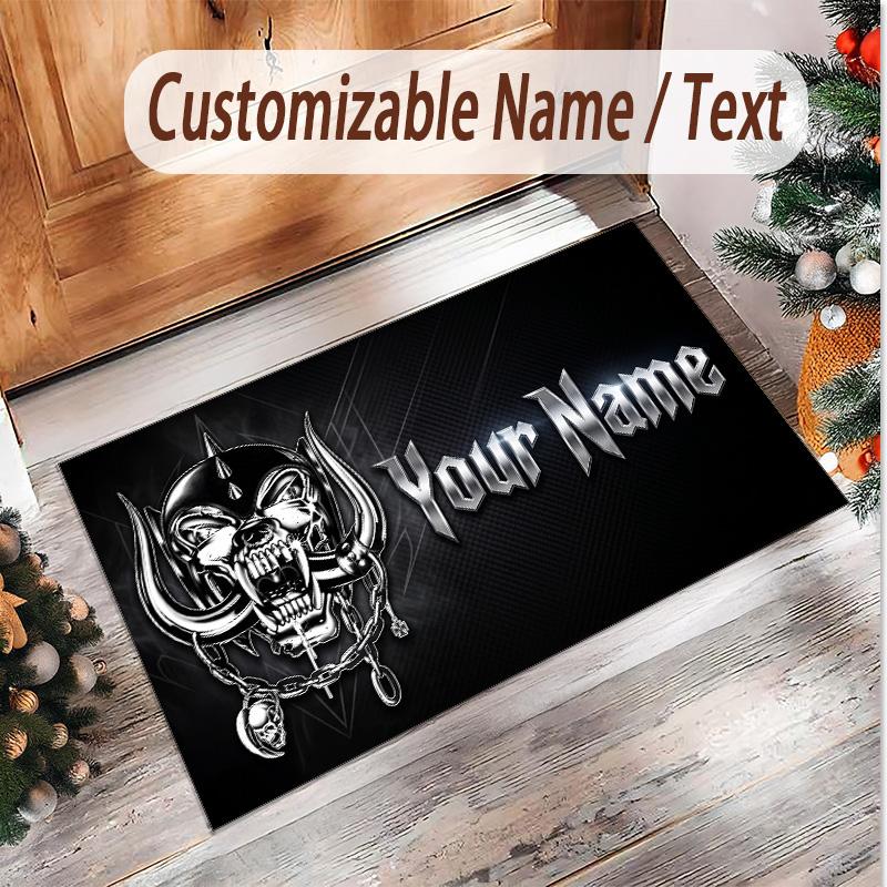 Personalized Crystal Velvet Carpet Motorhead Pattern Non Slip Floor Rug
