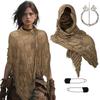 Medieval Style Linen Cotton Shawl Cosplay Costume Accessory for Masquerade Parties and Role-Playing Events