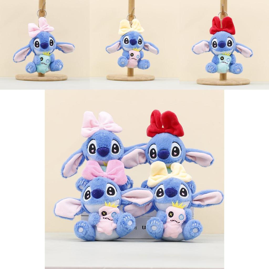 Stitch Plush Toy With Red Bow For Kids And Collectors