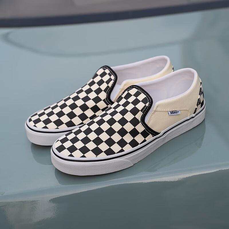 

Vans Asher Black and White Checkerboard Slip-On Canvas Shoes 4.0