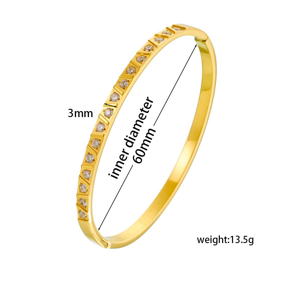 2026 Triangular Diamond-set High-end Bracelet, Niche Design Light Luxury Ins Style Fashion Buckle Bracelet
