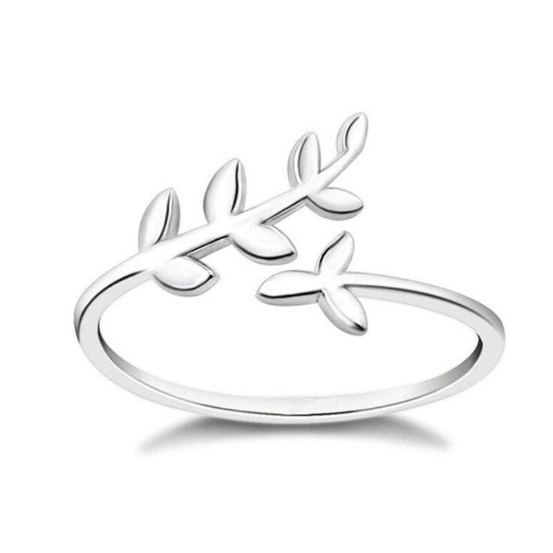 

Latest Minimalist Minimalist Literature Art Olive Leaf Sterling Tone Jewelry Chic Stylish Branch Personality Opening Rings R217Simple