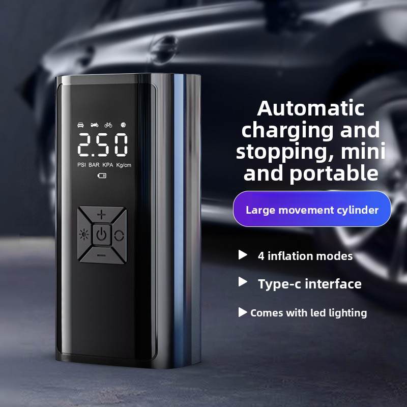 Digital Tire Pressure Gauge LED Display Automatic Air Pump Intelligent Multifunctional Air Pump Wireless for Vehicle Motorcycle