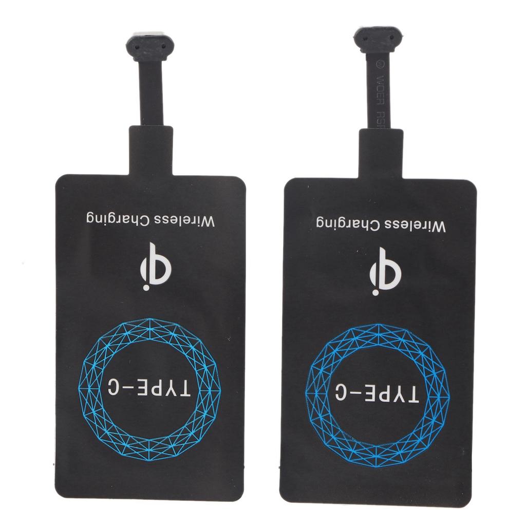 Adaptador Carregador Sem Fio Tipo C 2 Peças Receptor de Carregamento Portátil para Celular Tipo C