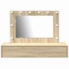Makeup Table with Storage Brown 100 x 40 x 70 cm Engineered Wood