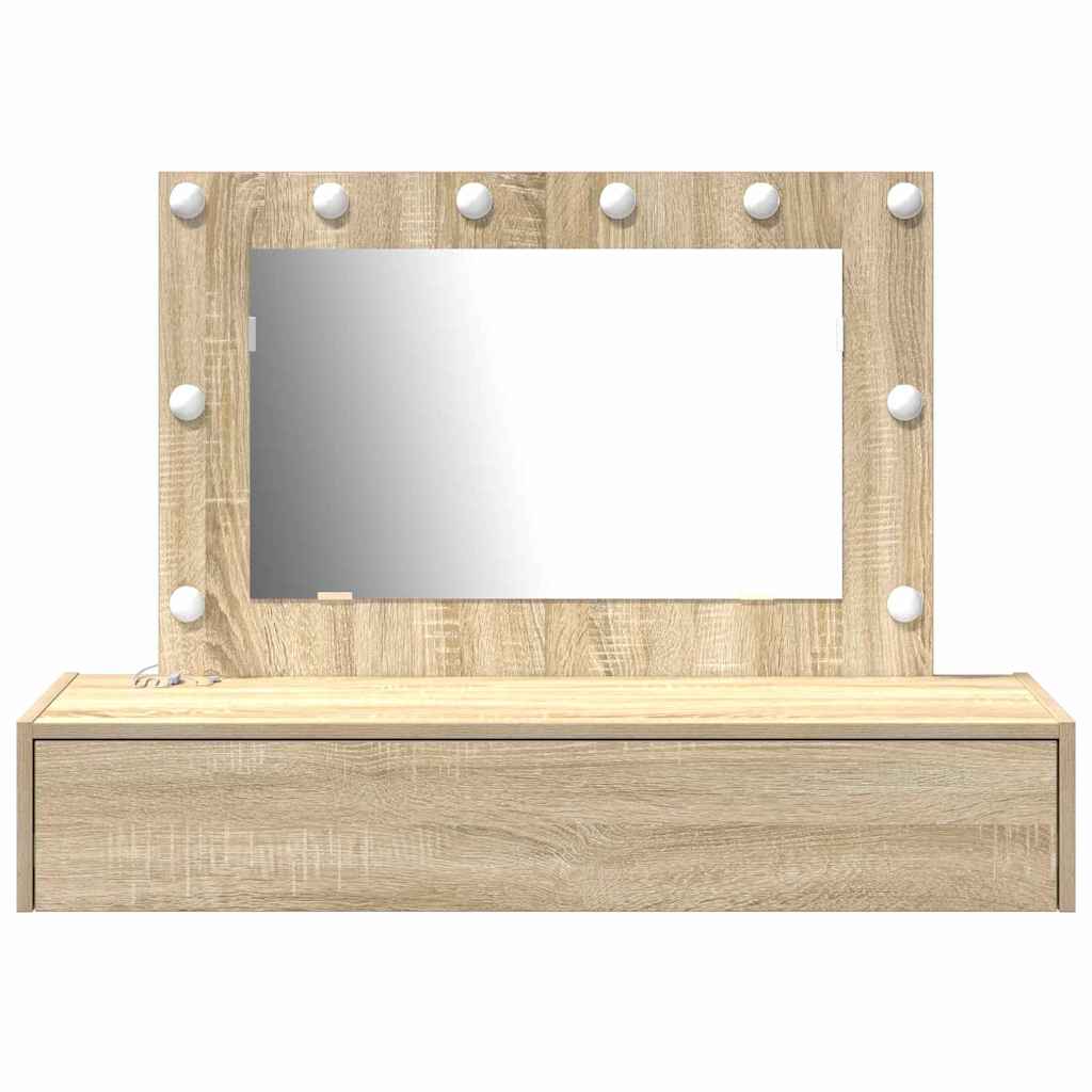 Makeup Table with Storage Brown 100 x 40 x 70 cm Engineered Wood