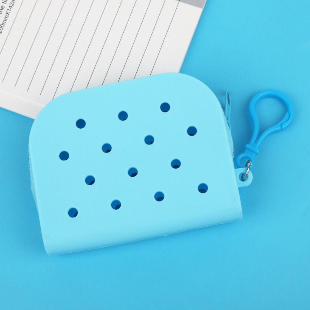 Durable Holes Coin Purse Mini Zipper Money Bag Silicone Change Pouch