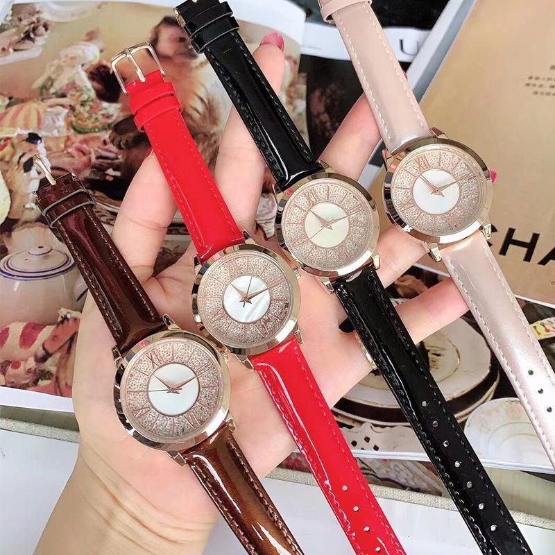 Sky Tower Simple Quicksand 520 Watch Schoolgirl Vintage Roman Scale Ladies Quartz Waterproof Watch 19003