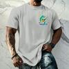 Men's Vintage Textured Print Short Sleeve T Shirt Loose Fit Casual Summer Daily Wear Top with Graphic Fish Design