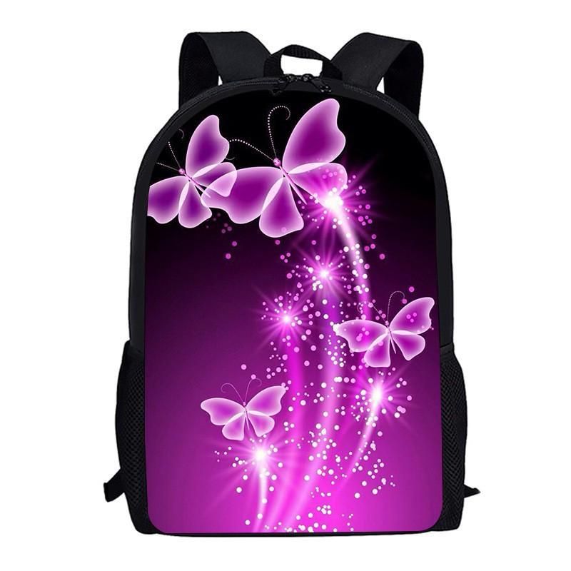 Classic Popular Funny Butterfly Notebook Backpacks Pupil School Bags 3D Print Oxford Waterproof Boys/Girls Laptop Backpacks
