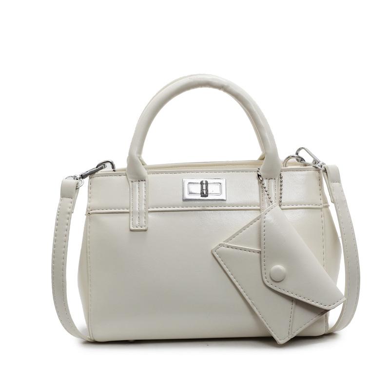 Retro Fashion Hand Carry Platinum Bag Women's New Sweet Solid Color Shoulder Bag Commuter Messenger Bag