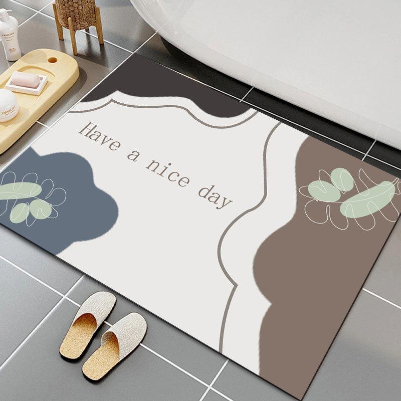 PVC Mat Bathroom Door Mat Absorbent Door Mat Bathroom Anti Slip Foot Mat Quick Drying Floor Mat