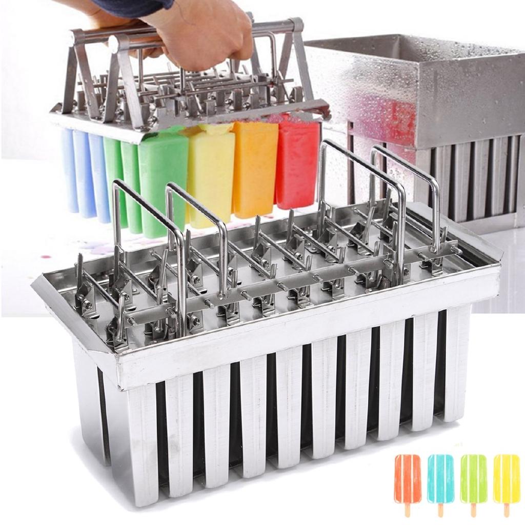20Pcs Stick Holder Home Kitchen Shop Ice Cream Maker Large Stainless Steel Ice Pop Molds Machine Ice Lolly Popsicles Mould