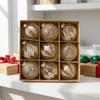 9 Pieces Clear Ornaments with Gold Cap Decorative Decorations Easy To Hang