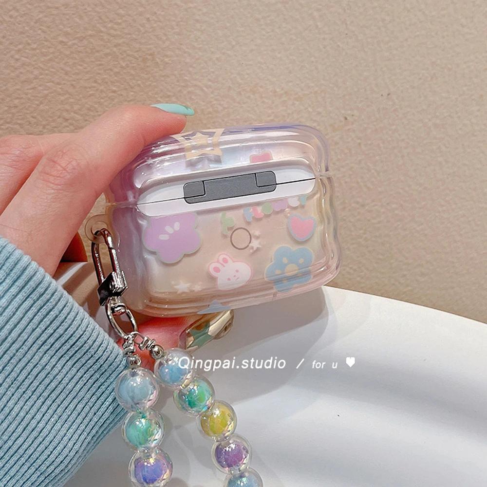 Dreamy Rabbit Flower Star Cases for Apple AirPods 1 2 3 Case for AirPods Pro 2nd Case Cute Headphone Earphone Accessories