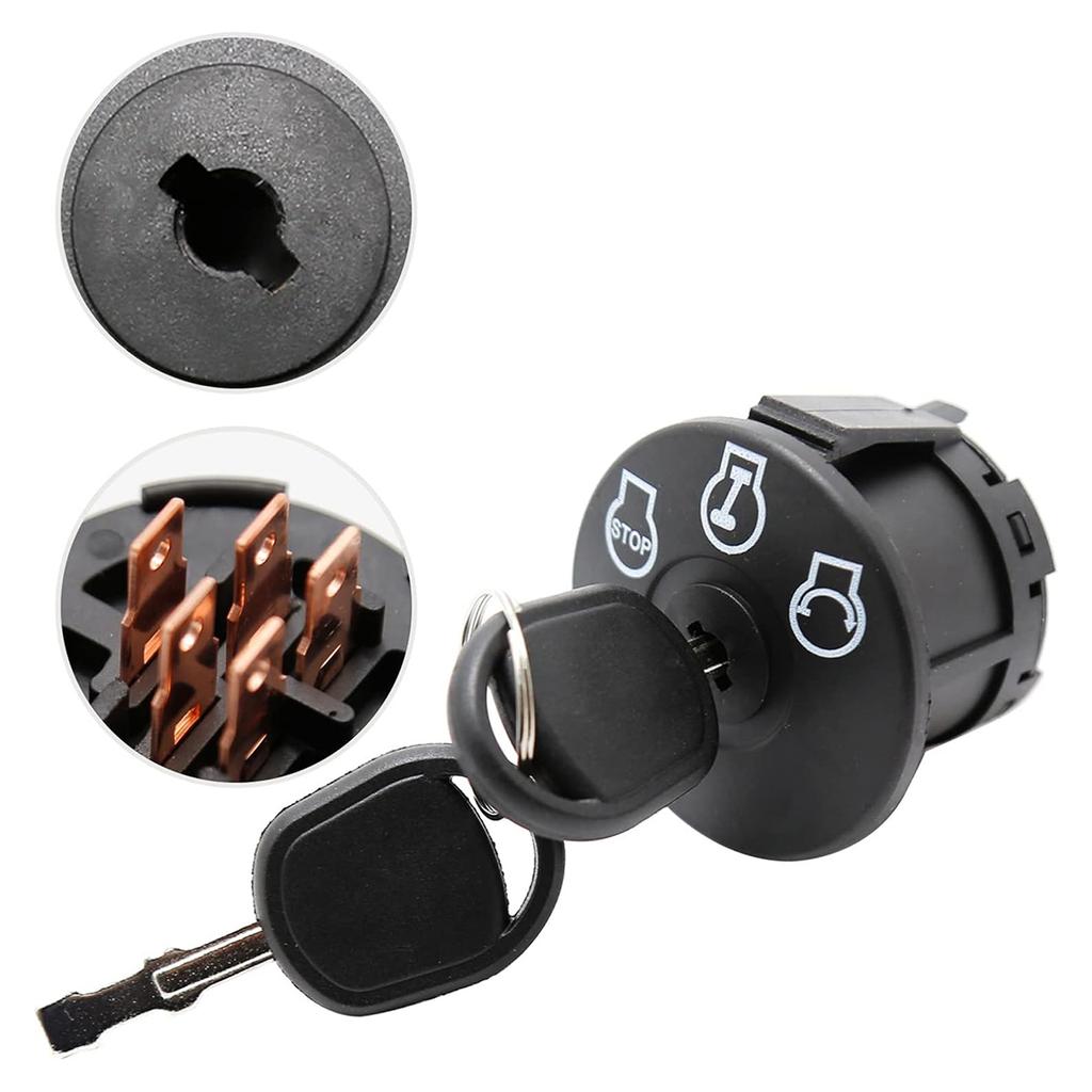 Ignition Switch 5 Terminals 3 Position Lawn Mower Starter Switch with Key 925-04228 for Craftsman