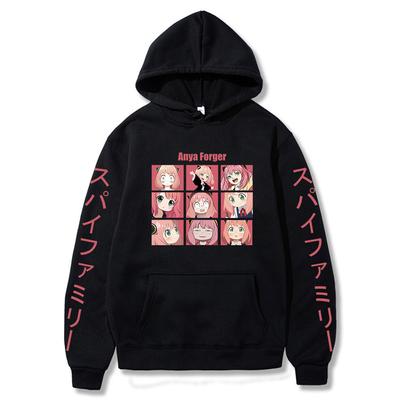 Anime Anya Forger Pullovers Loose Hoodies Spy X Family Kawaii Style Sweatshirt Harajuku Pocket Hoodie Pullover for Women Y2k Clothes