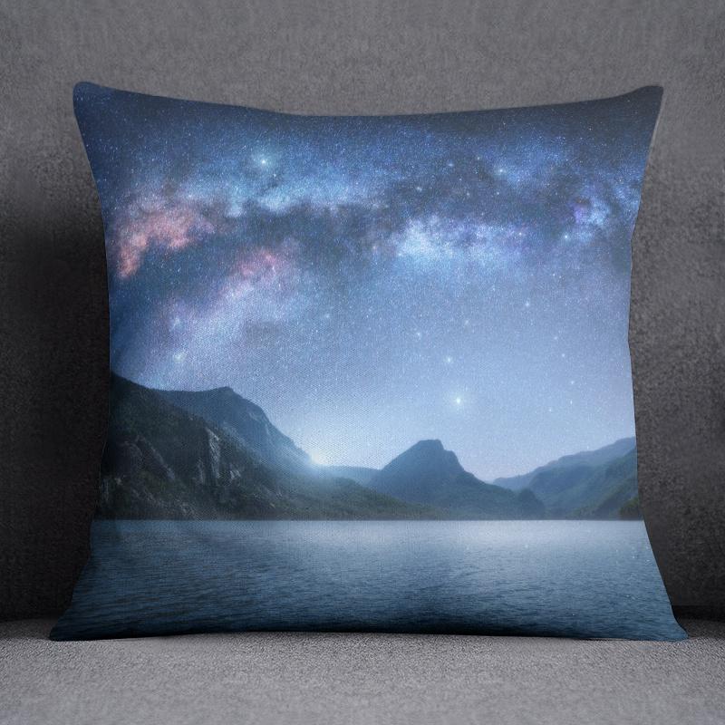 Коллекция подушек с рисунком снежного неба, подарок для домашнего офиса, декор для спальни, дивана, автомобиля, чехол для подушки 40x40cm