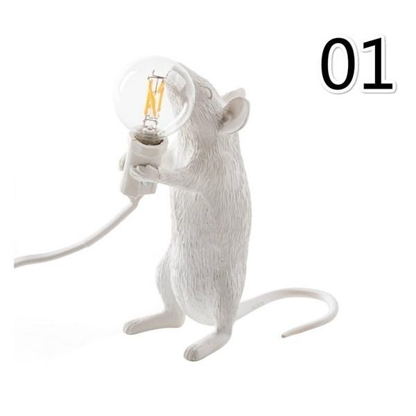 3 Colors Rat Table Lamp Desk Light Decor Lamp Bedside Resin Lamp White Light Decor for Bedroom