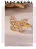 Qiong Yao Butterfly Fairy Zircon Ring: Stylish 18K Gold-Plated Copper Openable Design