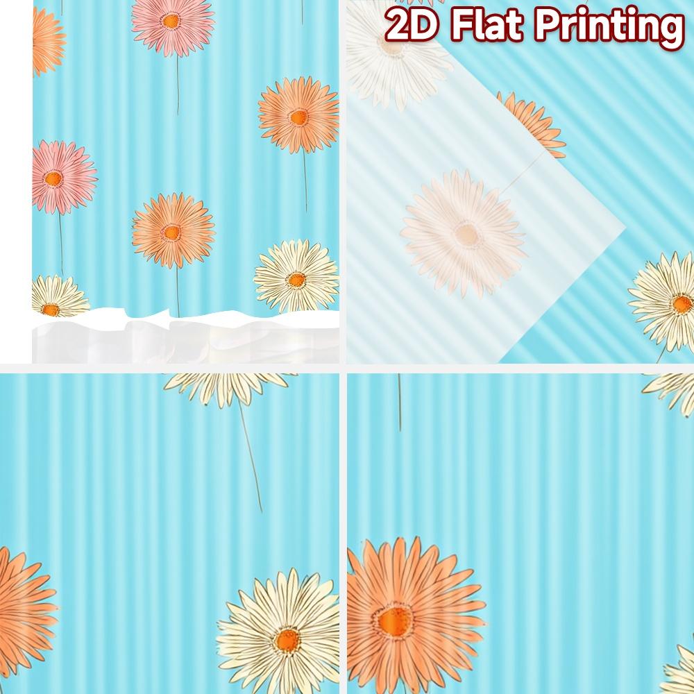 Set Of 2 Flat Printing Curtains Without Rod Floral Spring Delight Valentine Is Day Festival Popular Drapes Machine Made Polyester