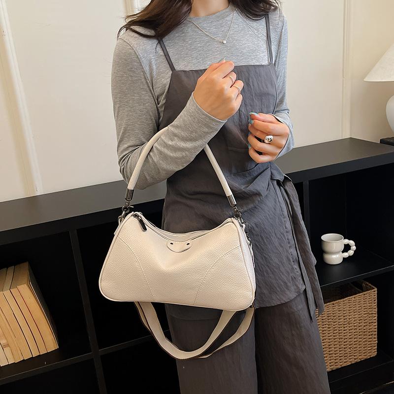 100% Genuine Leather Large Capacity Women Handbag Vintage Solid Color Luxury Cow Leather Shoulder Crossbody Bag Ladies Tote Sac