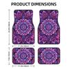 Universal Car Floor Mats Set of 4 - Enigmatic Purple Floral Pattern Designed for Mysterious Elegance,Auto Interior Accessories