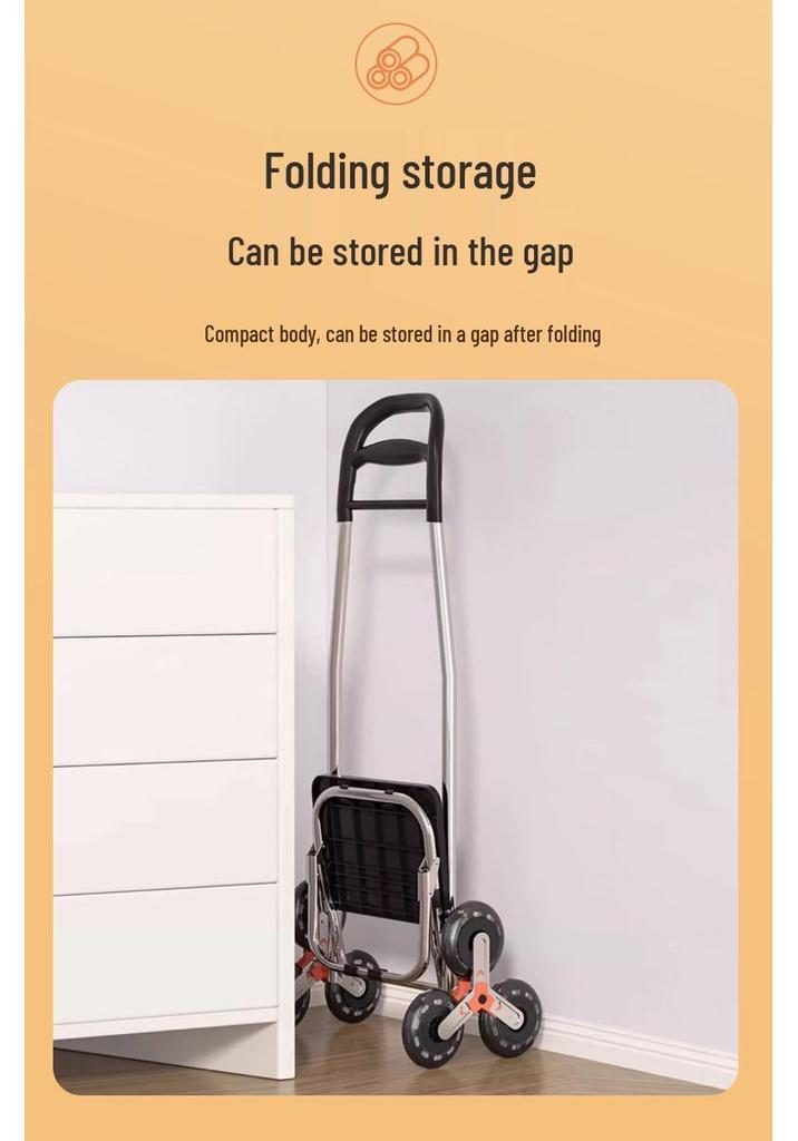 Lightweight Folding Shopping Cart for Home, Travel & Stairs - Portable Trolley for Elderly