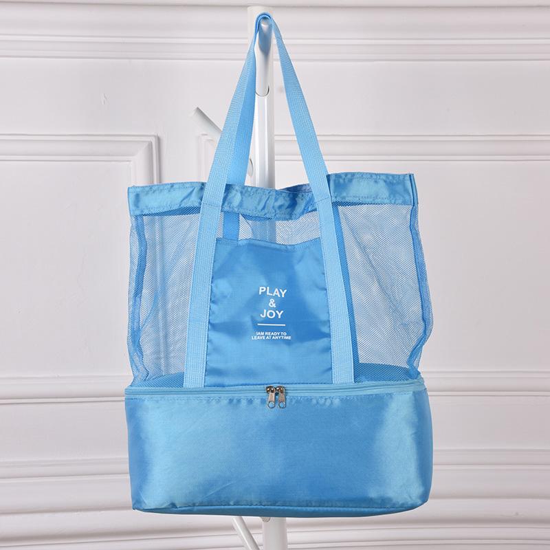 Thermal ulation Cooler Bag Clothes Cosmetic Organizer Waterproof Food Drink Storage Bags Double Layed Mesh Tote Beach Bag