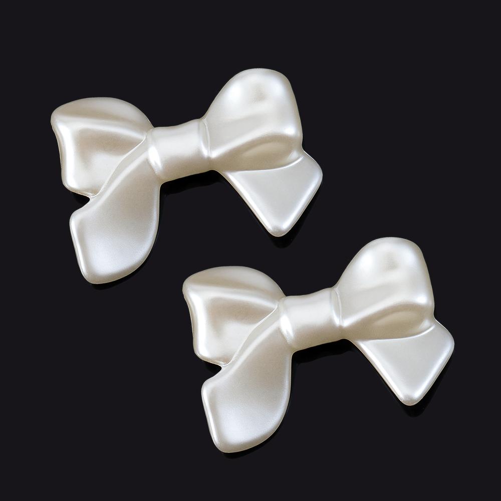 50pcs Resin Accessories Bowknot Love Heart for Jewelry Making DIY Findings White Imitation Pearl Beads Bowknots Hair Accessories