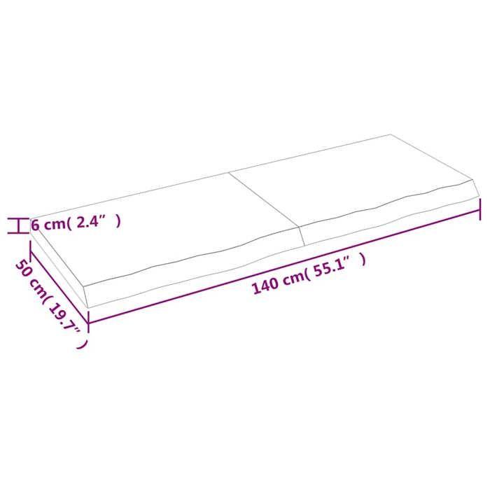 VidaXL Étagère murale gris foncé 140x50x6 cm bois chêne massif traité 363825