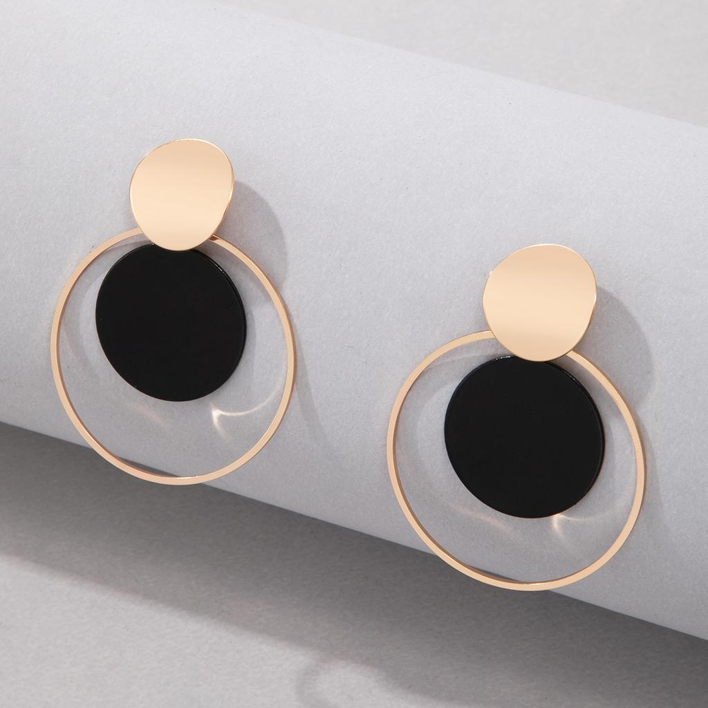 2025 New Products, Exaggerated Glossy Earrings, Red Painted Circle Geometric Earrings