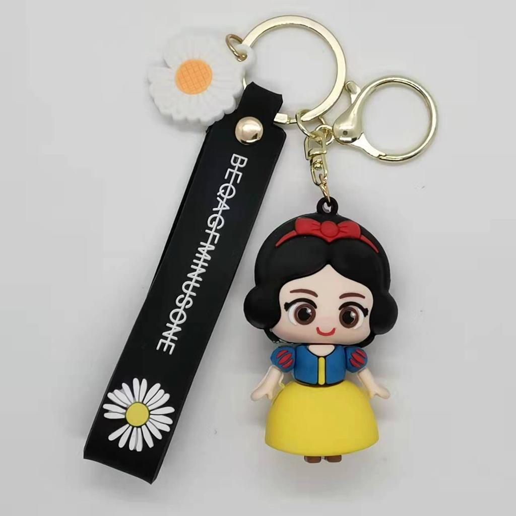 Creative Anime Cartoon Snow White Mermaid Doll Keychain Women's Bag Car Keychain Kawaii Cute Personalized Gifts Y2k Fashion
